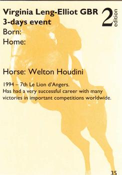 1995 Collect-A-Card Equestrian #35 Virginia Leng-Elliot / Welton Houdini Back